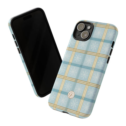 Blue Winter Plaid Tough Phone Case