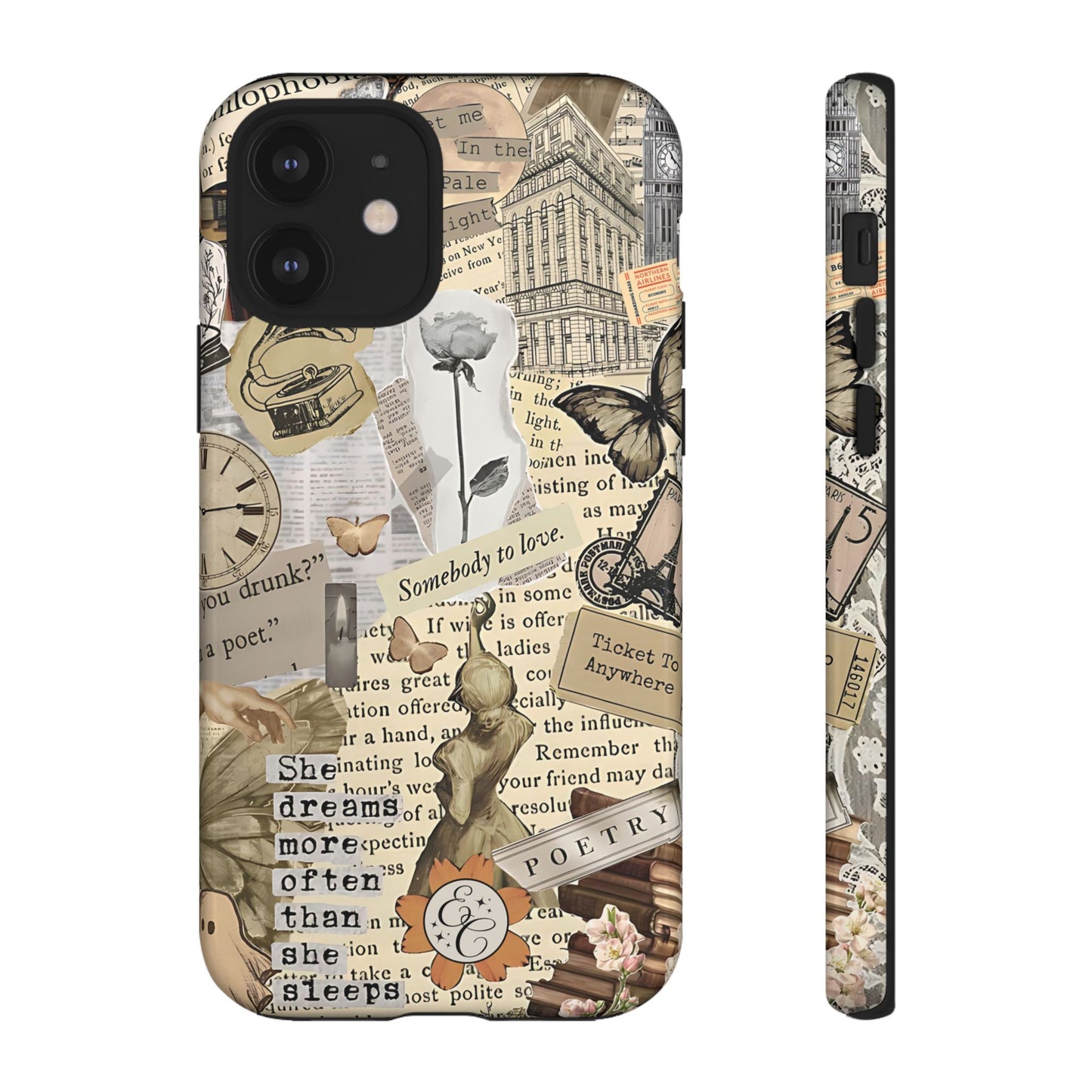 Library Romance Collage Tough Phone Cases