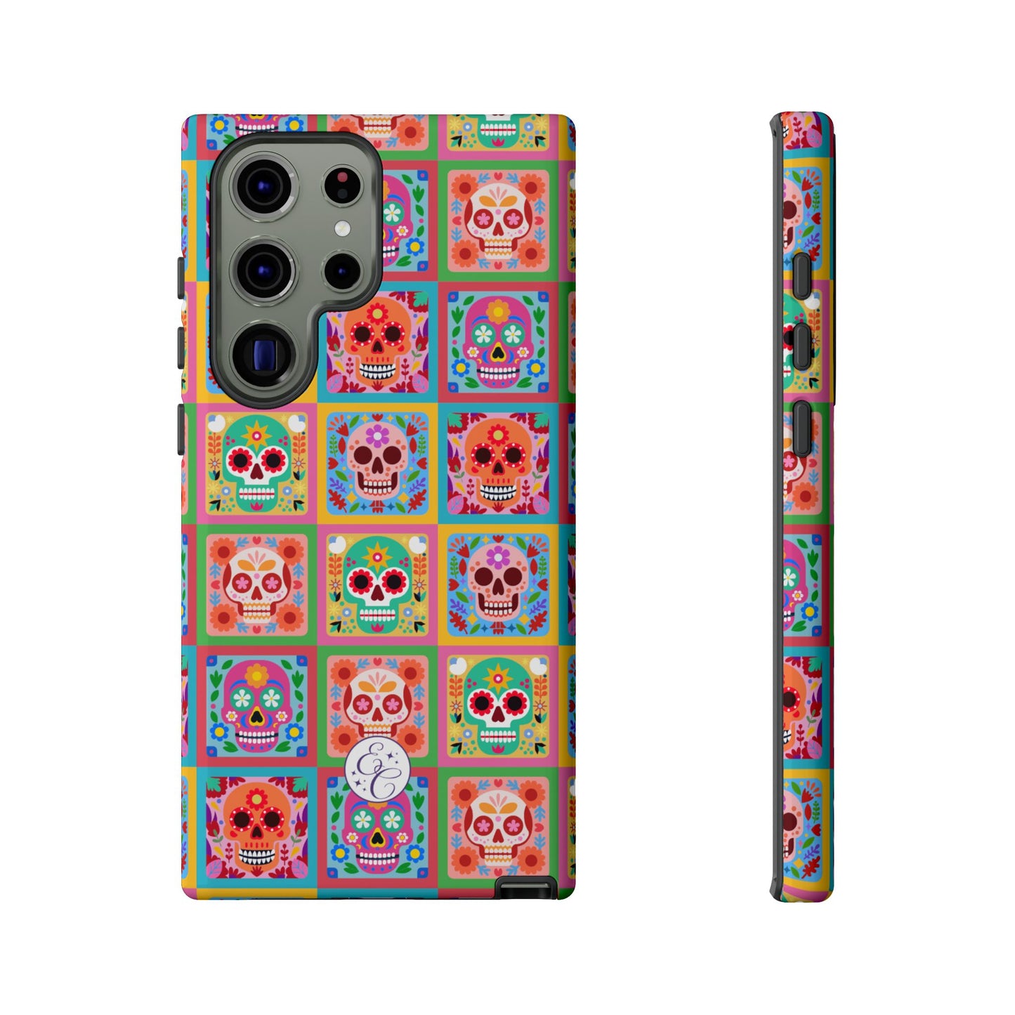 Colorful Sugar Skull Pattern Tough Phone Case