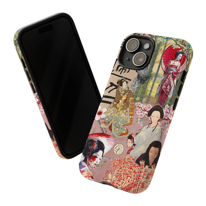 Japanese Geisha Collage Tough Phone Case