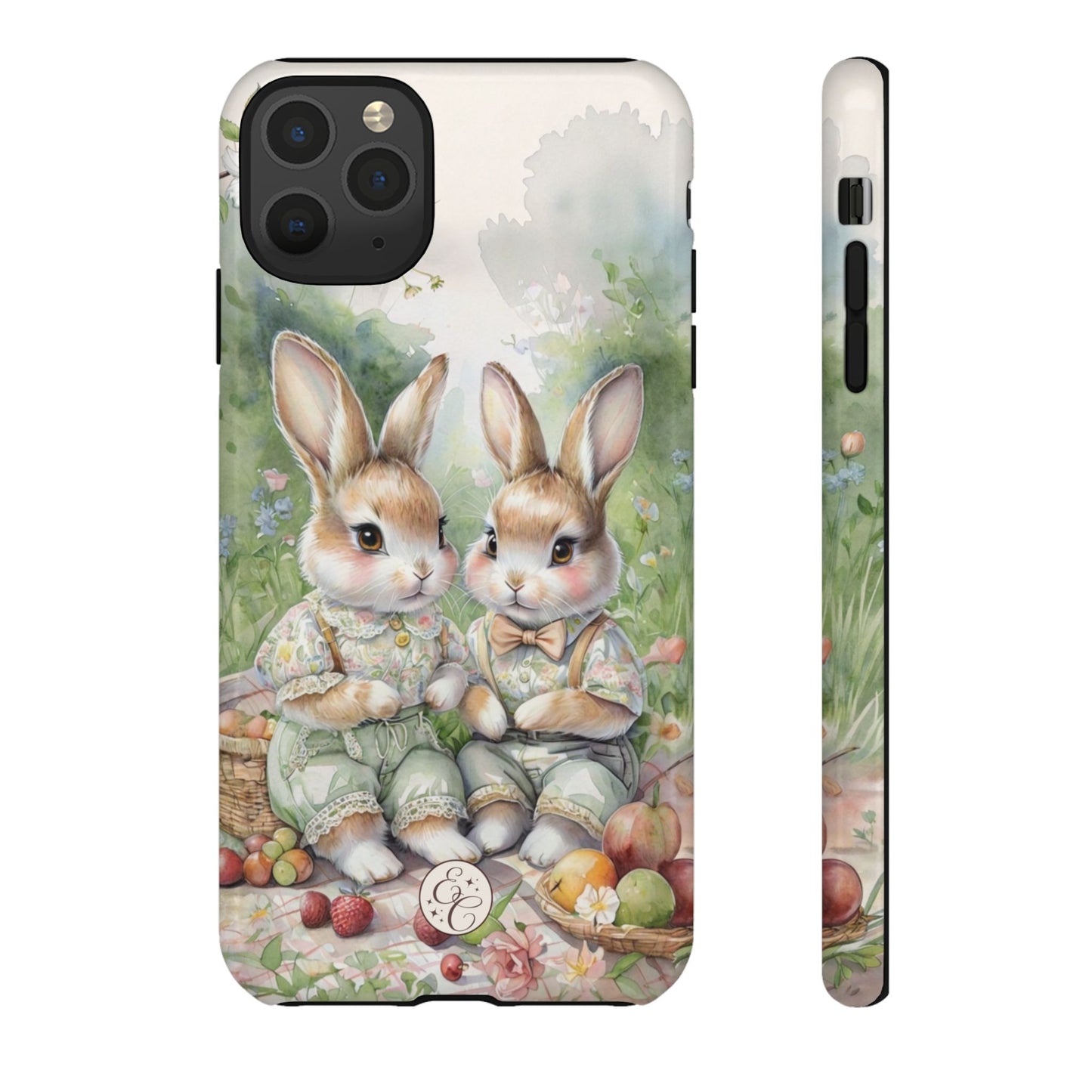 Vintage Bunny Picnic Tough Phone Case