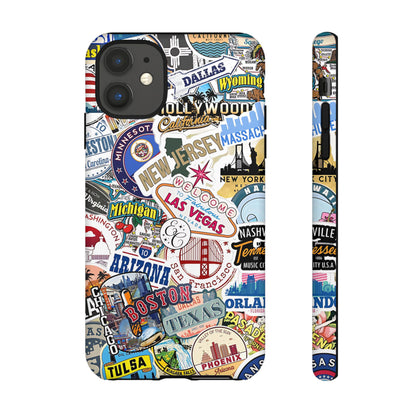 USA Travel Stickers Tough Phone Case