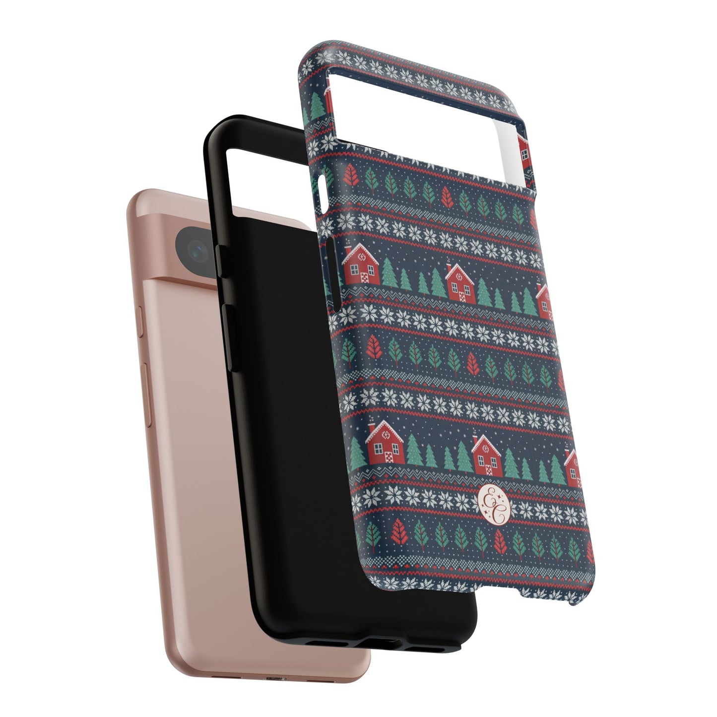 Winter Cottage Pattern Tough Phone Case