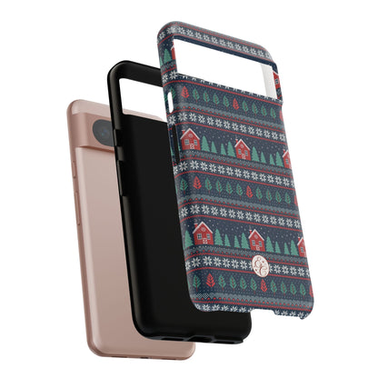 Winter Cottage Pattern Tough Phone Case