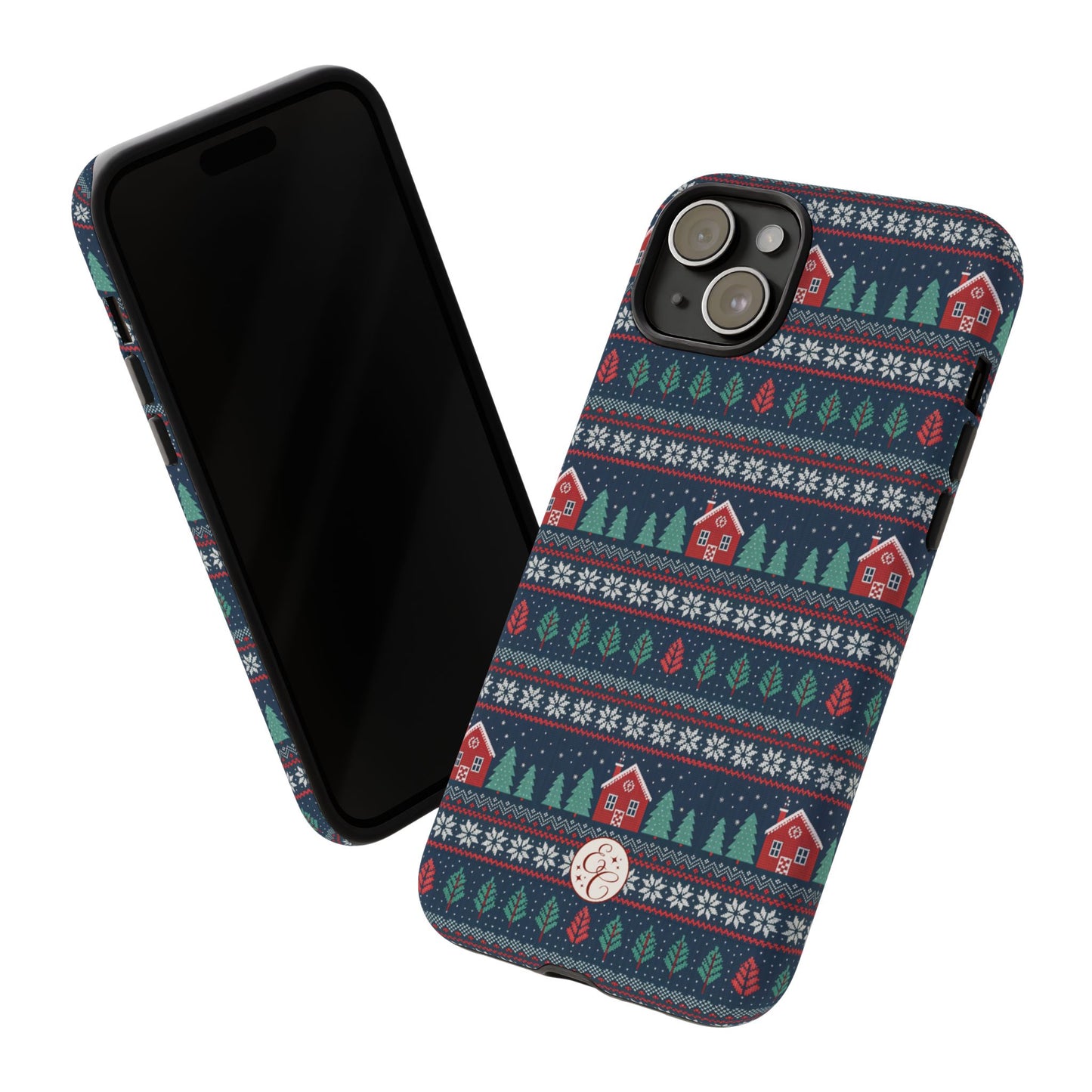 Winter Cottage Pattern Tough Phone Case
