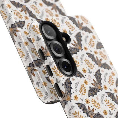 Boho Halloween Bat Pattern Tough Phone Case