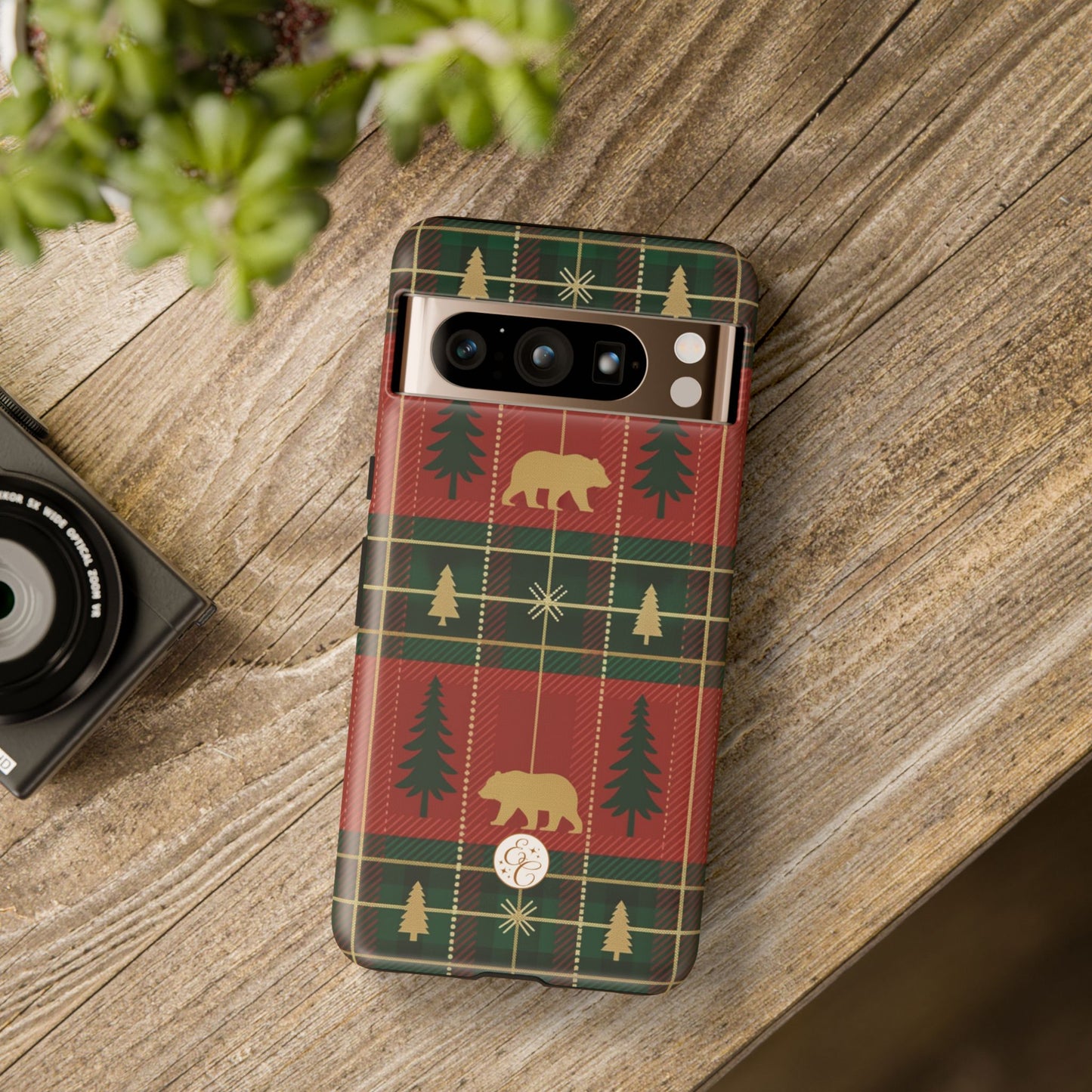 Christmas Bear Plaid Tough Phone Case
