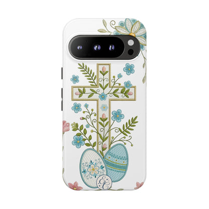 Vintage Easter Floral Cross Tough Phone Case