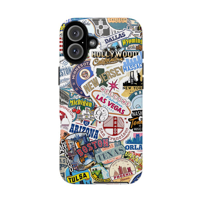 USA Travel Stickers Tough Phone Case