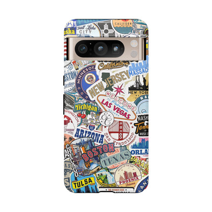 USA Travel Stickers Tough Phone Case