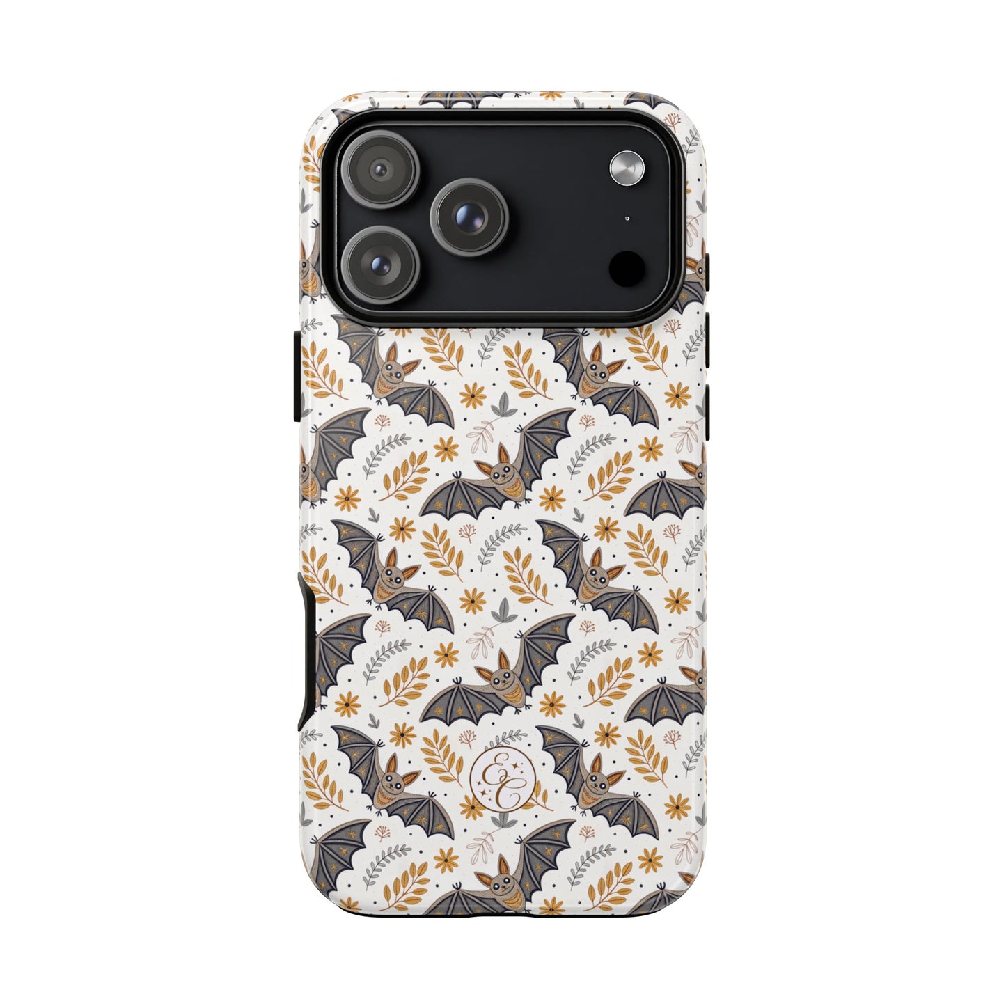 Boho Halloween Bat Pattern Tough Phone Case