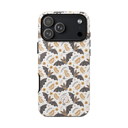 Boho Halloween Bat Pattern Tough Phone Case