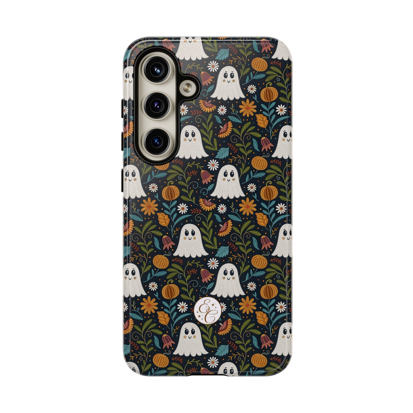 Boho Halloween Ghost Pattern Tough Phone Case