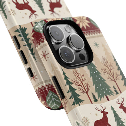Vintage Christmas Reindeer Tough Phone Case