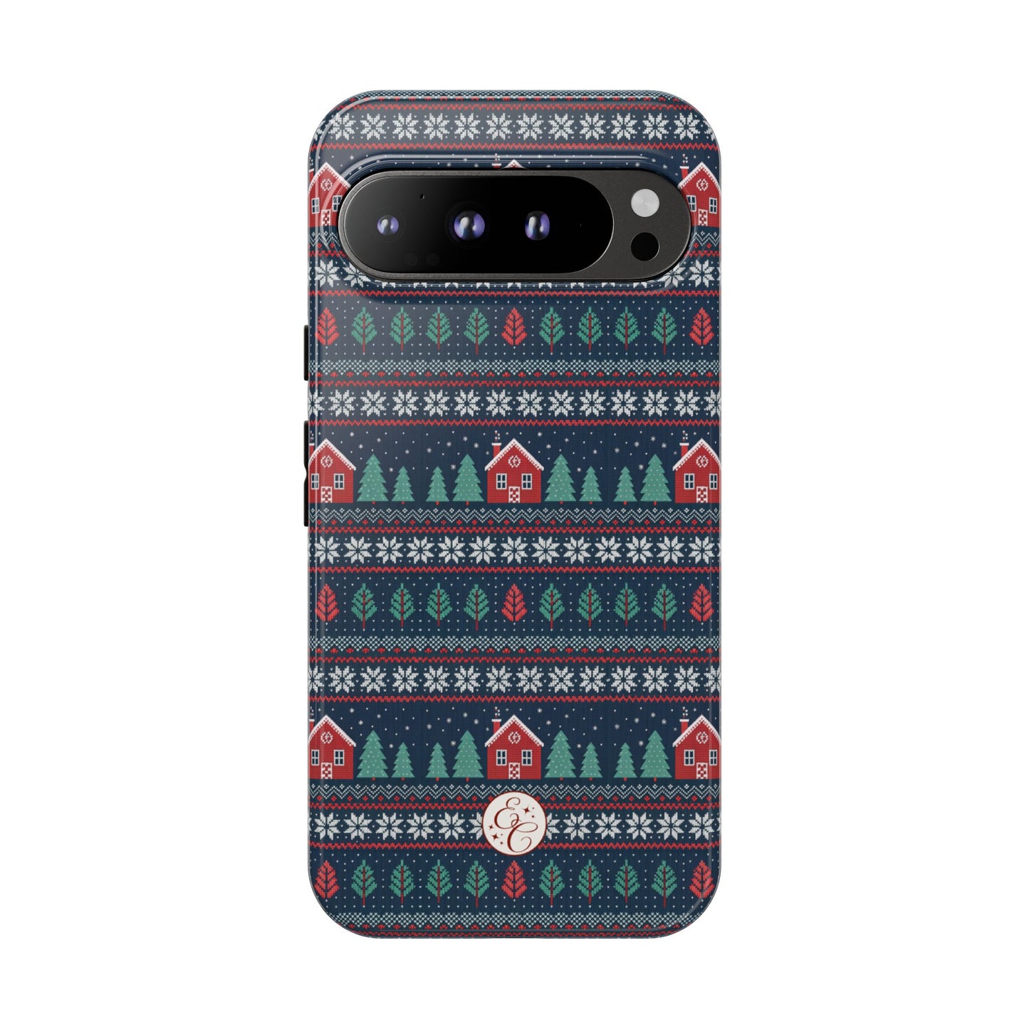 Winter Cottage Pattern Tough Phone Case