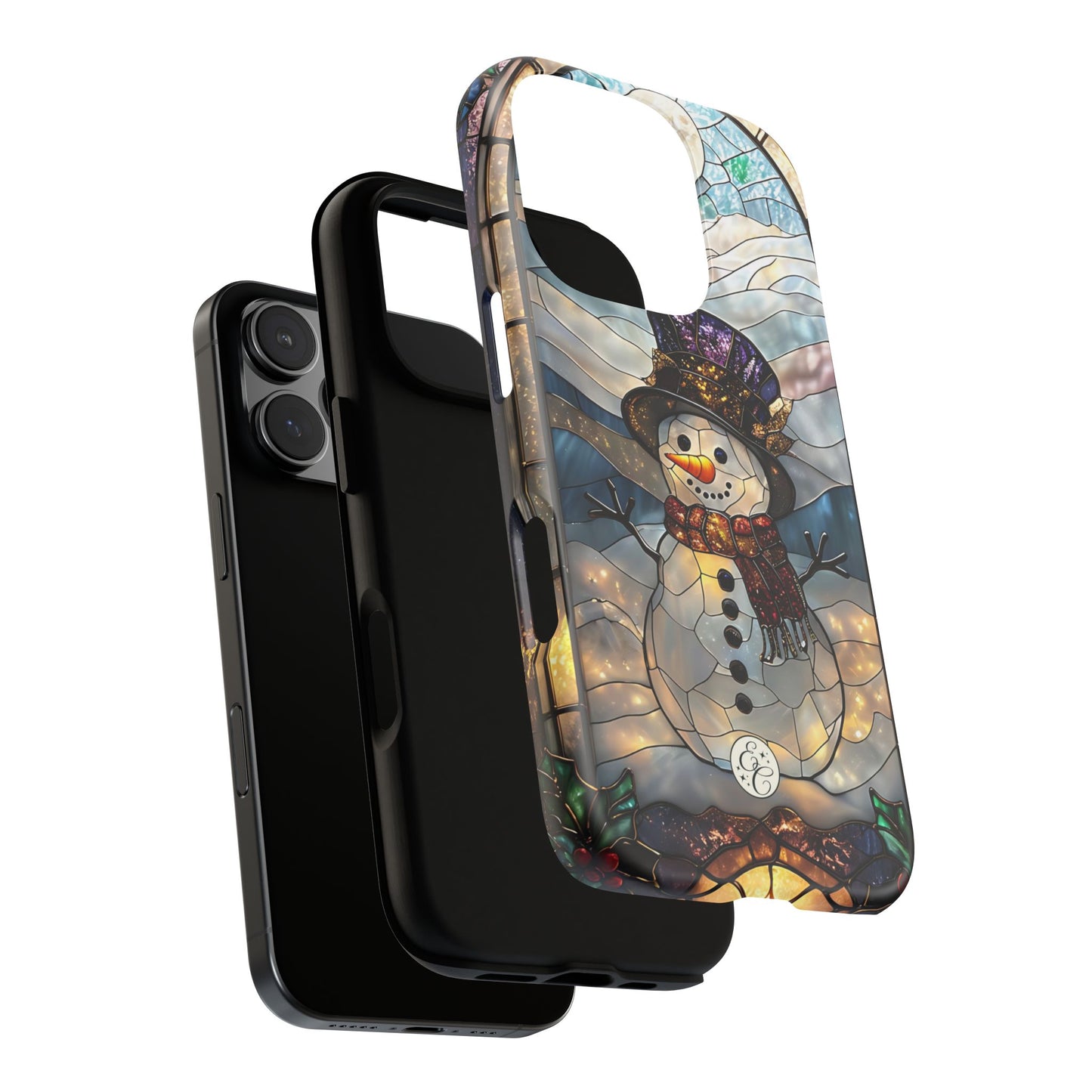 Snowman Stained Glass Tough Phone Case