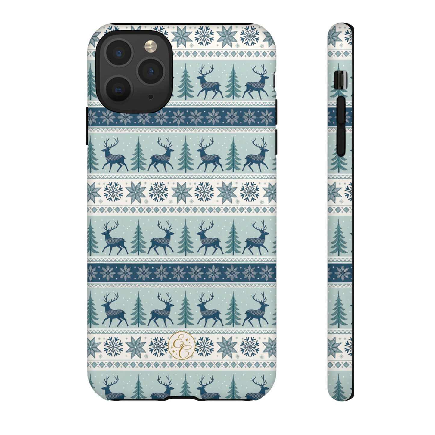 Blue Winter Reindeer Tough Phone Case