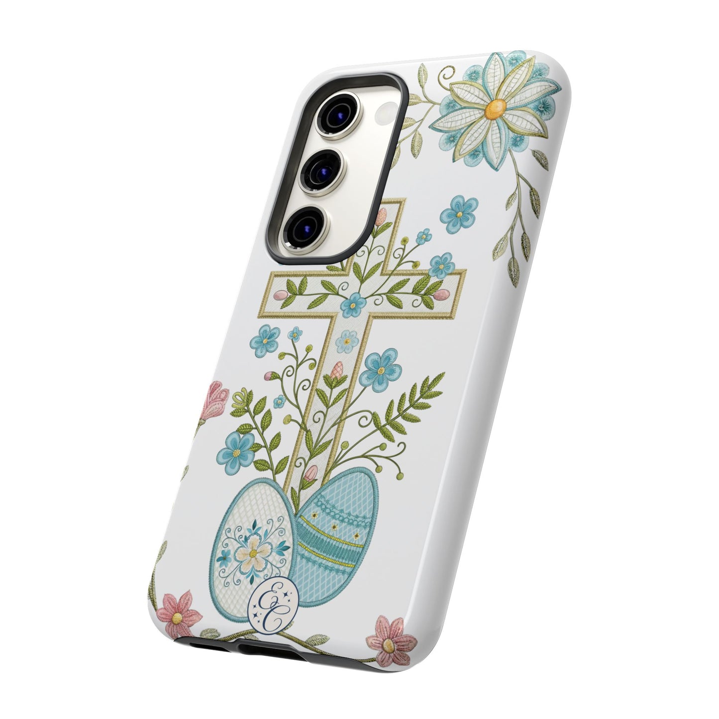 Vintage Easter Floral Cross Tough Phone Case