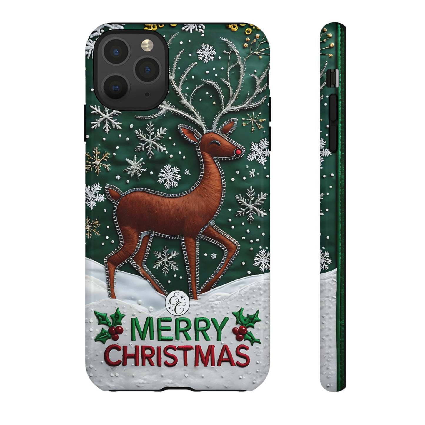 Merry Christmas Reindeer Tough Phone Case