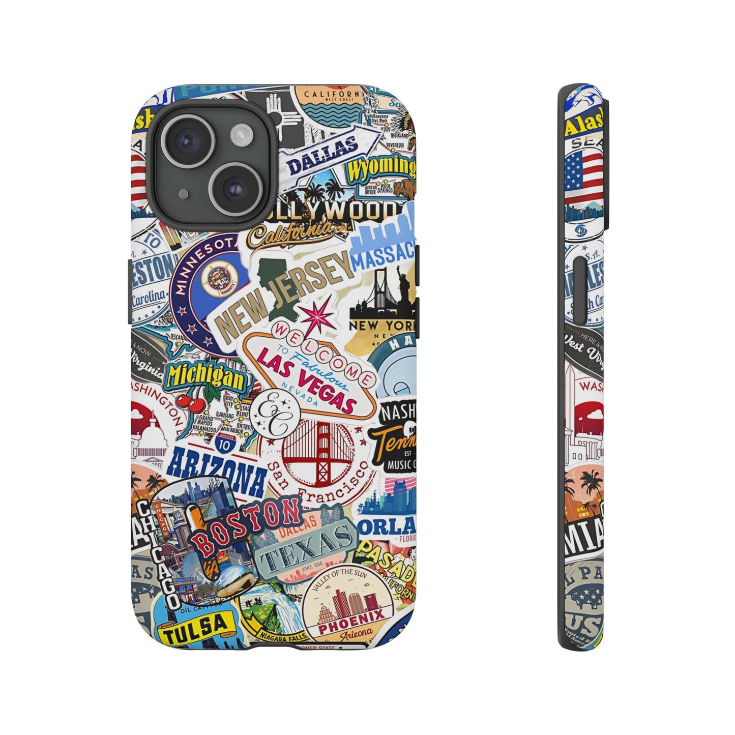 USA Travel Stickers Tough Phone Case
