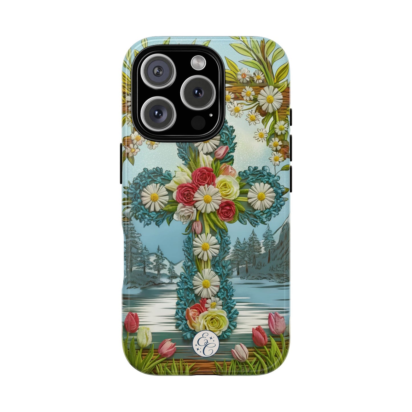 Floral Cross Tough Phone Case