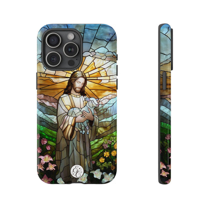 Jesus Holding a Lamb Stained Glass Tough Phone Case