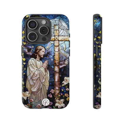 Jesus Praying Stained Glass Tough Phone Case