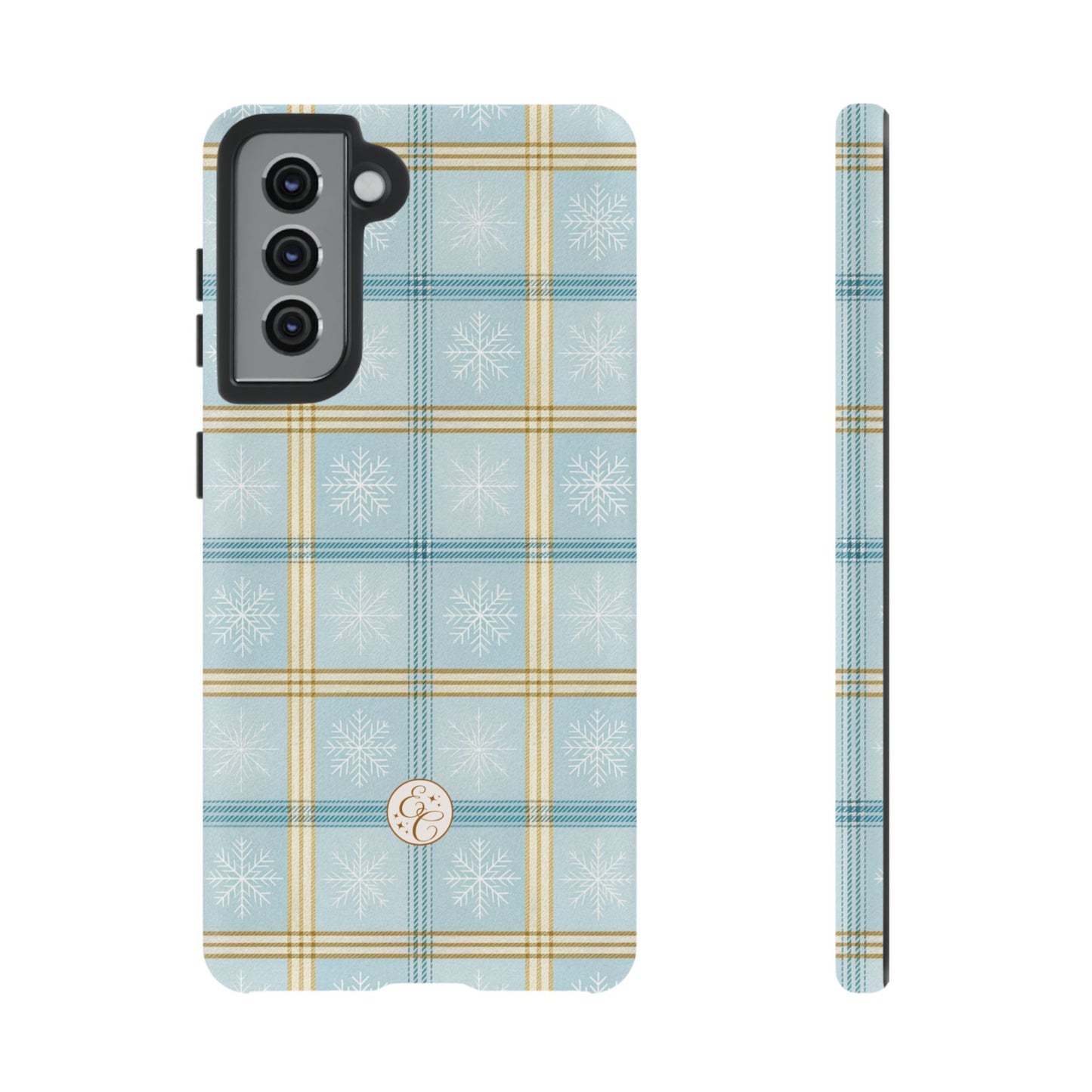 Blue Winter Plaid Tough Phone Case