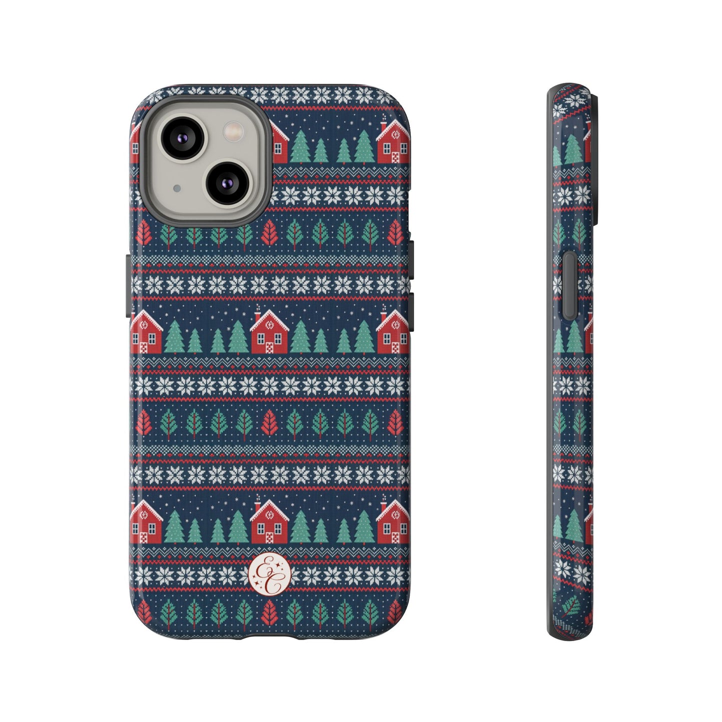 Winter Cottage Pattern Tough Phone Case