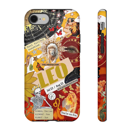 Leo Vintage Zodiac Collage Tough Phone Case