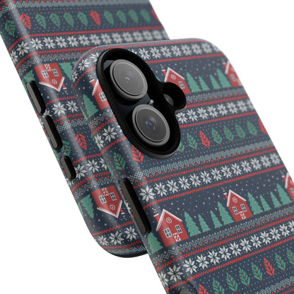 Winter Cottage Pattern Tough Phone Case