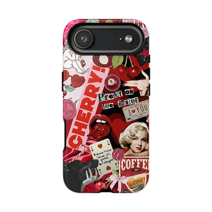 Cherry Theme Retro Collage Tough Phone Case
