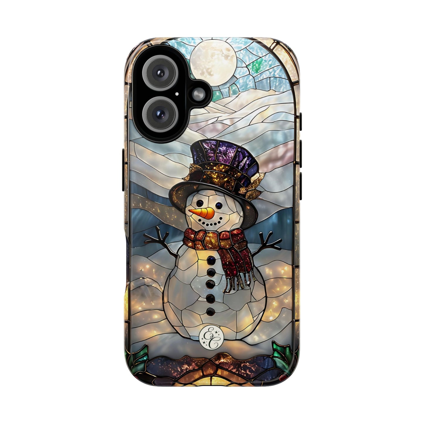 Snowman Stained Glass Tough Phone Case