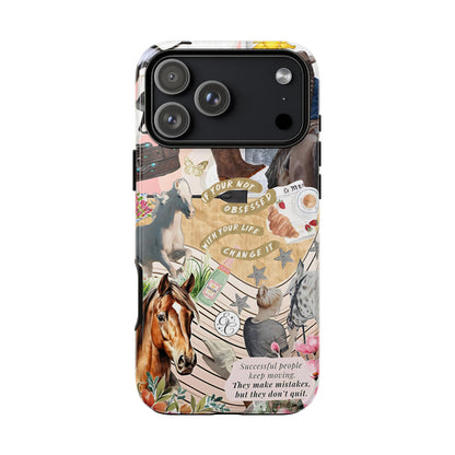Equestrian Cowgirl Collage Tough Phone Case