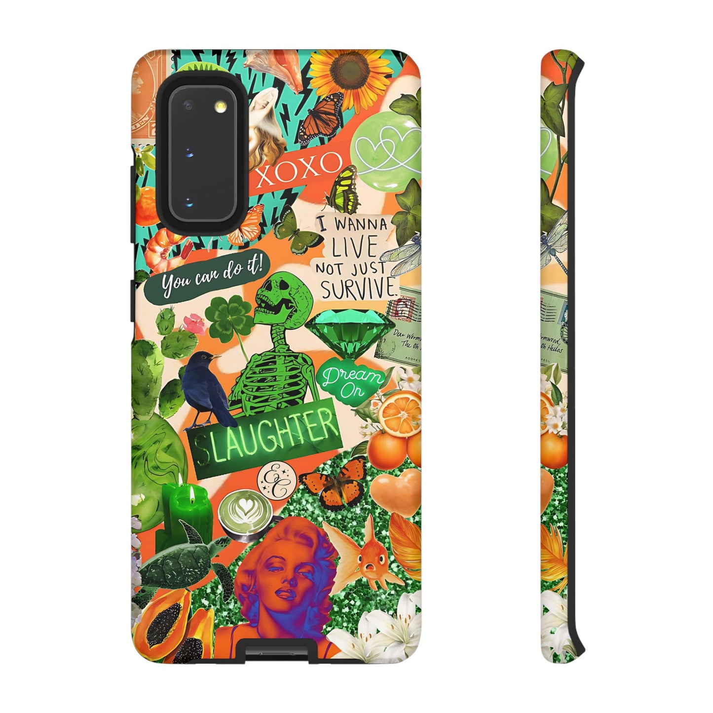 Green and Orange Collage Tough Phone Case