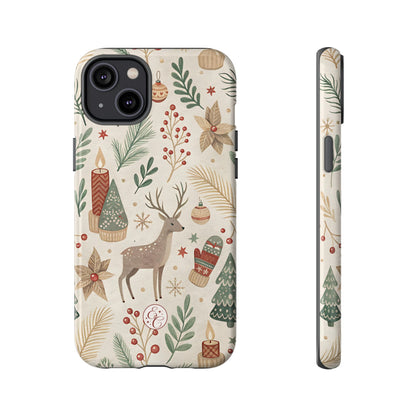 Rustic Christmas Reindeer Tough Phone Case