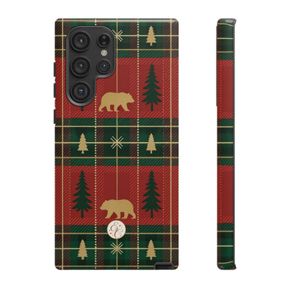 Christmas Bear Plaid Tough Phone Case