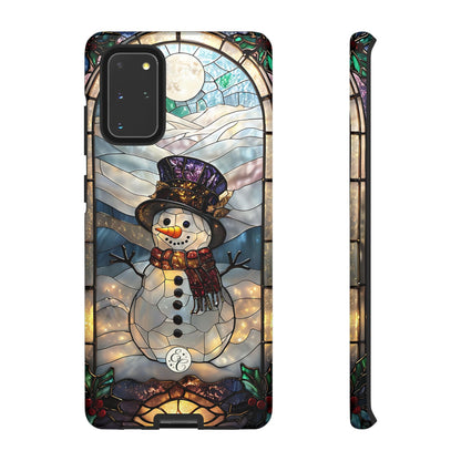 Snowman Stained Glass Tough Phone Case