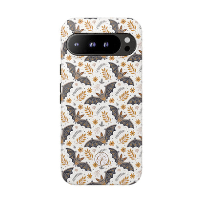 Boho Halloween Bat Pattern Tough Phone Case