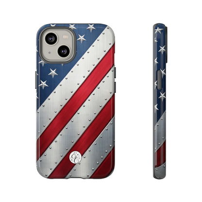Metallic American Flag Tough Phone Case