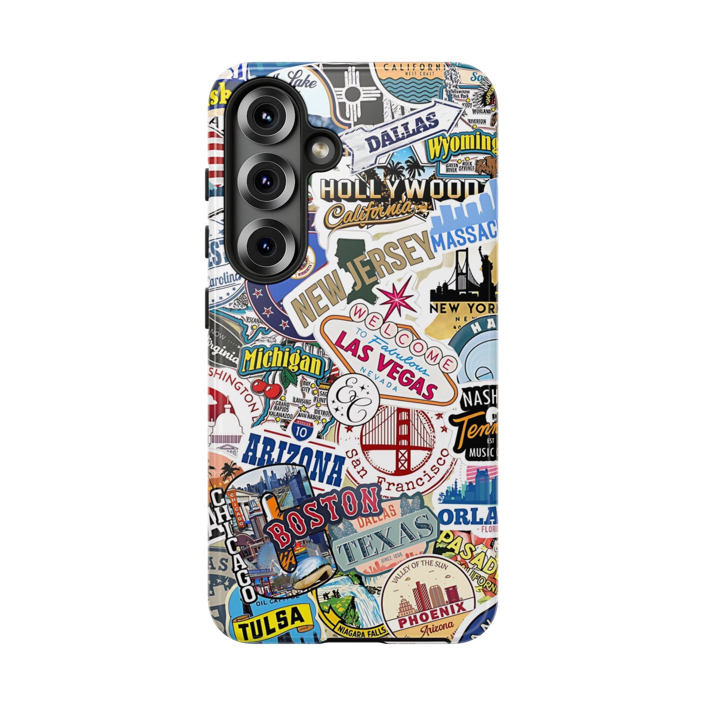 USA Travel Stickers Tough Phone Case