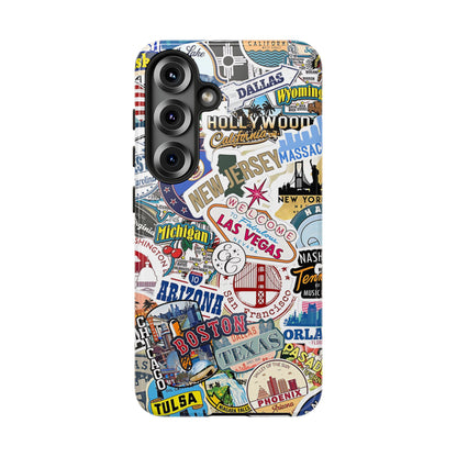 USA Travel Stickers Tough Phone Case