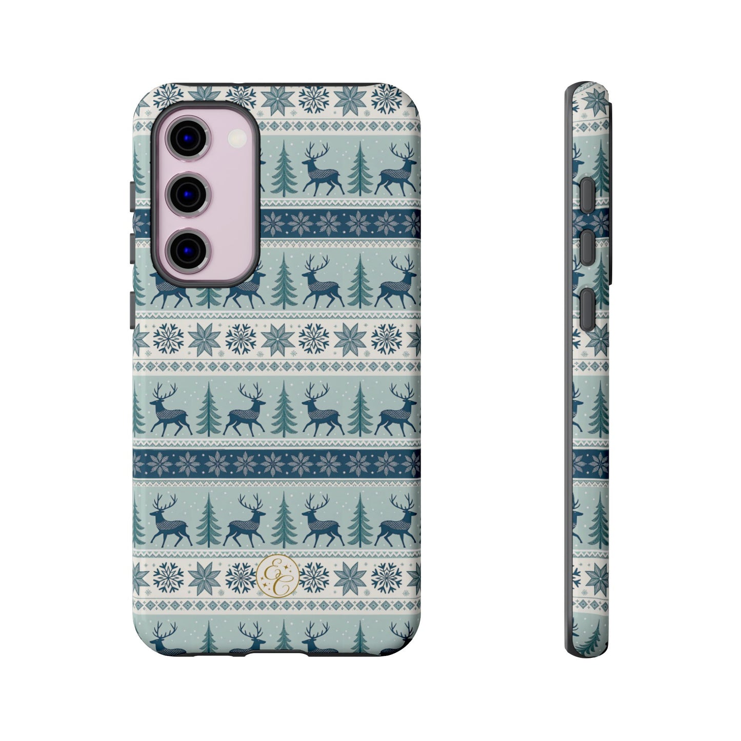 Blue Winter Reindeer Tough Phone Case