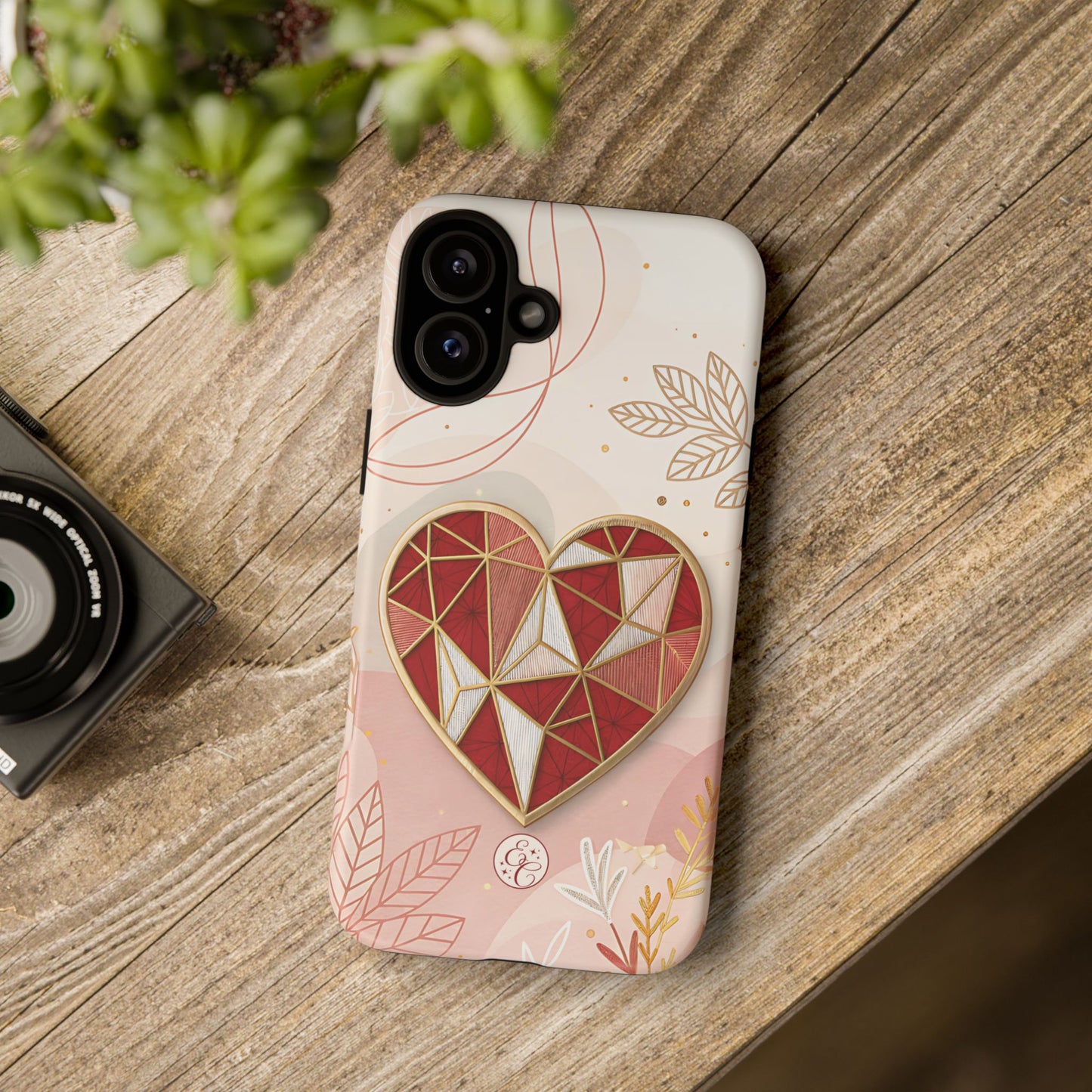 Geometric Heart Tough Phone Case