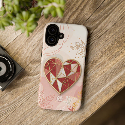 Geometric Heart Tough Phone Case