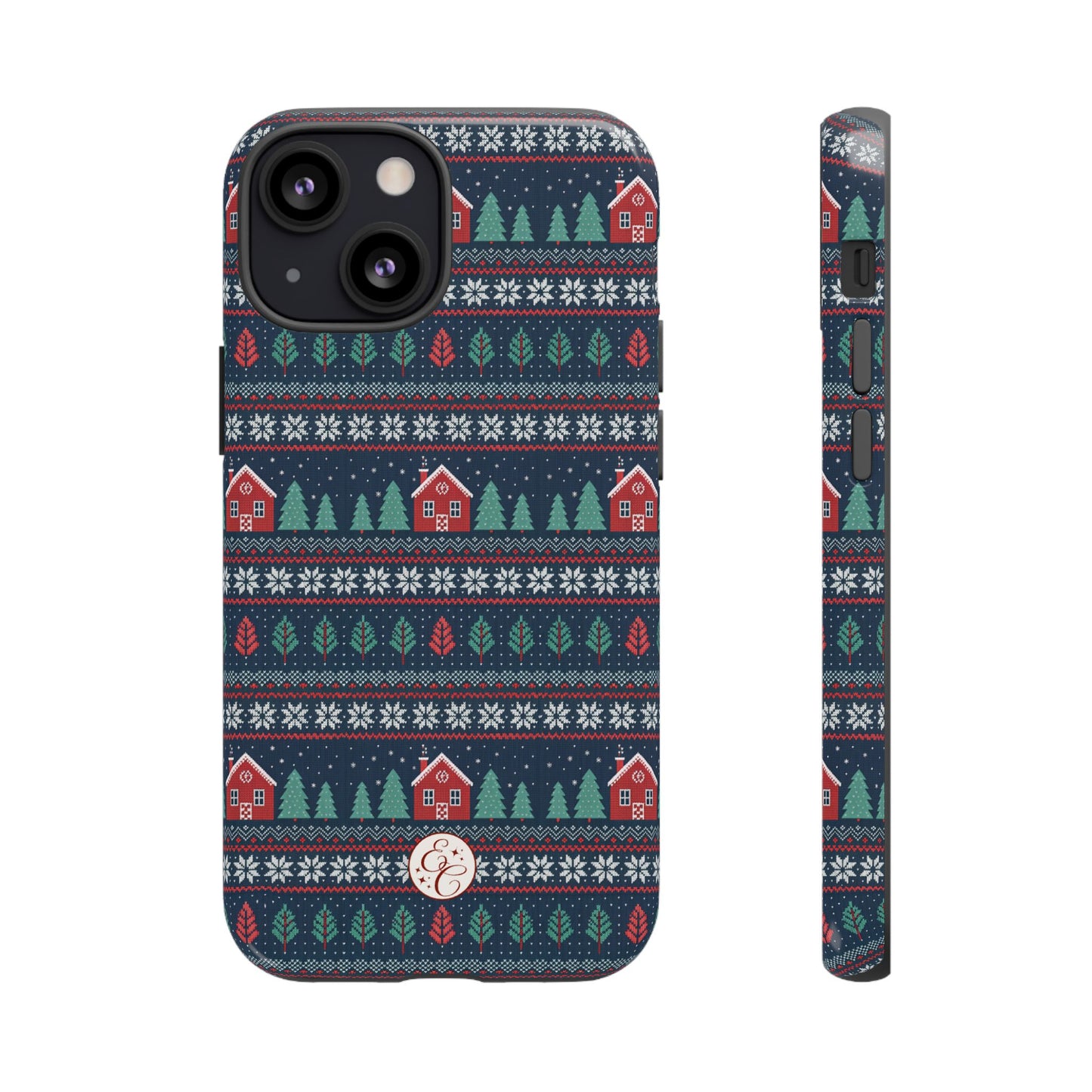 Winter Cottage Pattern Tough Phone Case