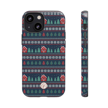 Winter Cottage Pattern Tough Phone Case