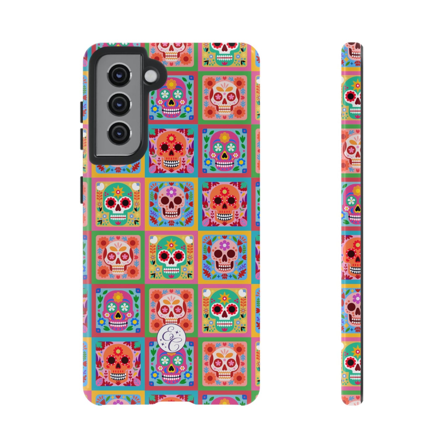 Colorful Sugar Skull Pattern Tough Phone Case