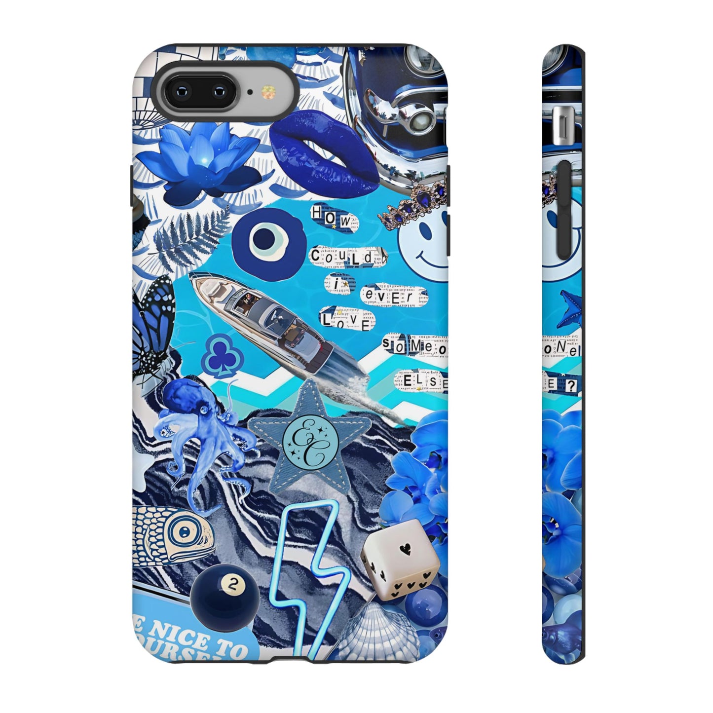 Eclectic Blue Collage Tough Phone Case