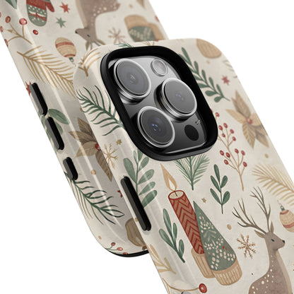 Rustic Christmas Reindeer Tough Phone Case